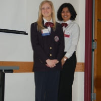 HOSA State Officer Sarah McCullough and Courtesy Corp Alina Jafri